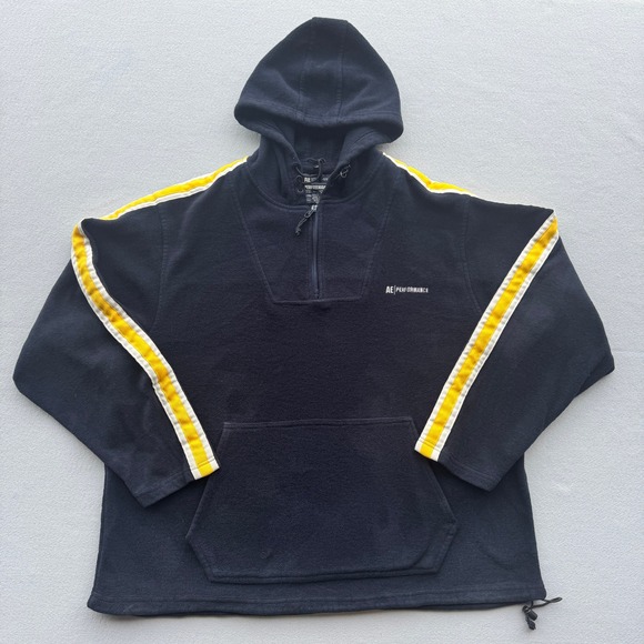 American Eagle Outfitters Other - Vtg 90s Y2K American Eagle Mens 2XL Heavyweight Half Zip Fleece Hoodie Striped
